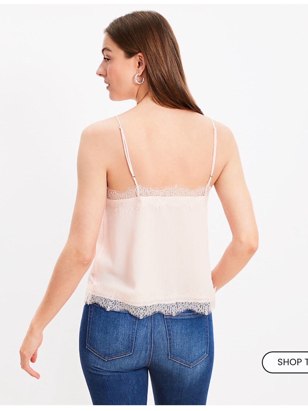 NWT! LOFT Pale Blush Lace-Trim Camisole - Picture 4 of 9